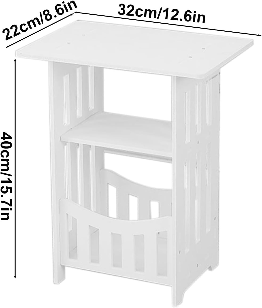 Modern White Nightstand with Storage for Bedroom