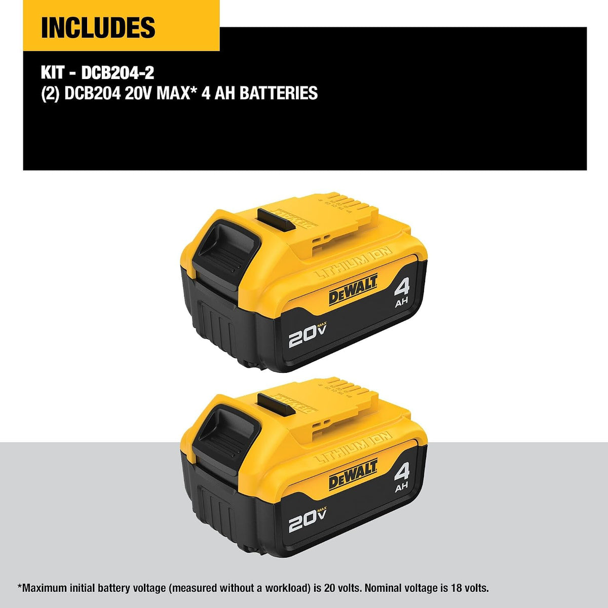 20V MAX XR 4Ah Lithium-Ion Battery 2-Pack 🔋 | High-Performance Power Tool Batteries