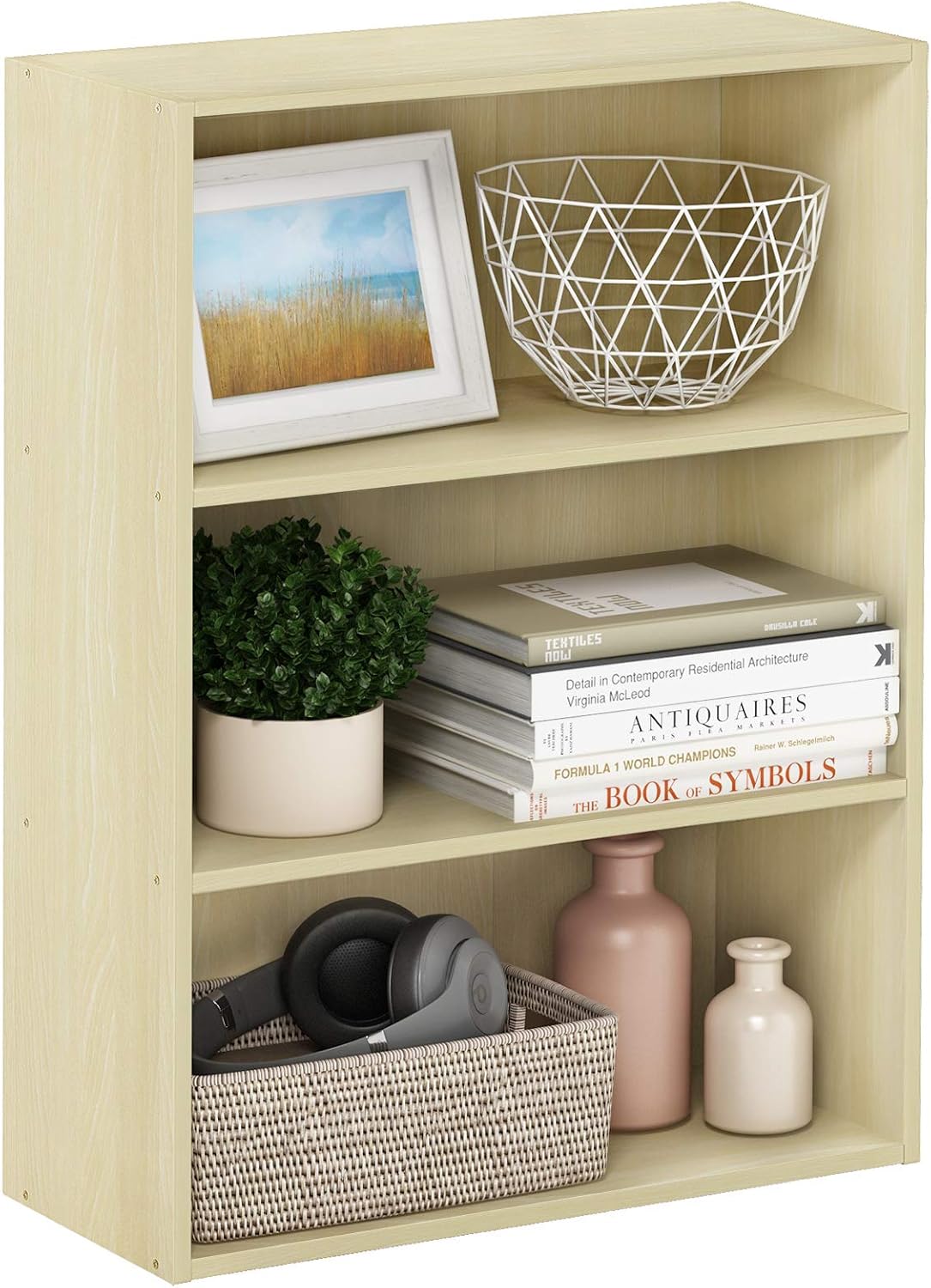 3-Tier Open Bookshelf for Living Room & Bedroom