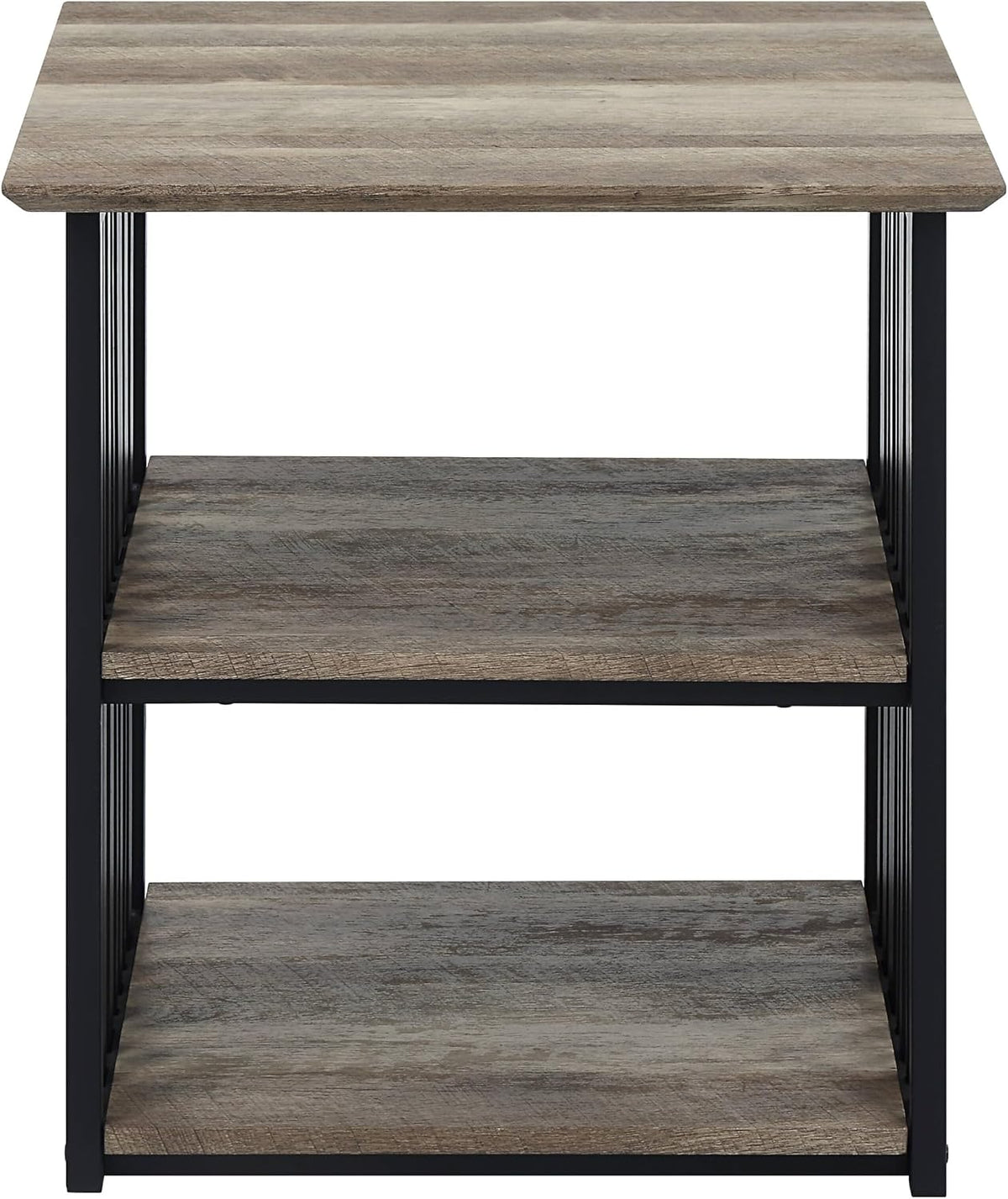 Industrial Nightstand with Open Shelves for Bedroom