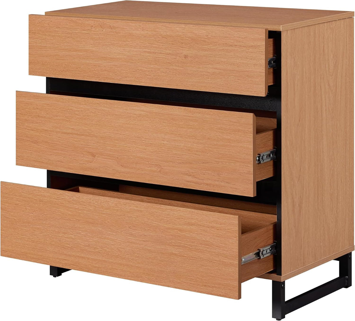 Modern Wooden Nightstand with Drawers for Bedroom