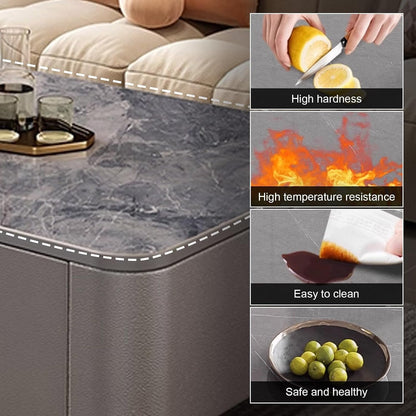 Modern Square Nightstand with Storage Drawers