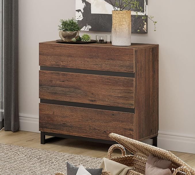 Modern Wooden Nightstand with Drawers for Bedroom