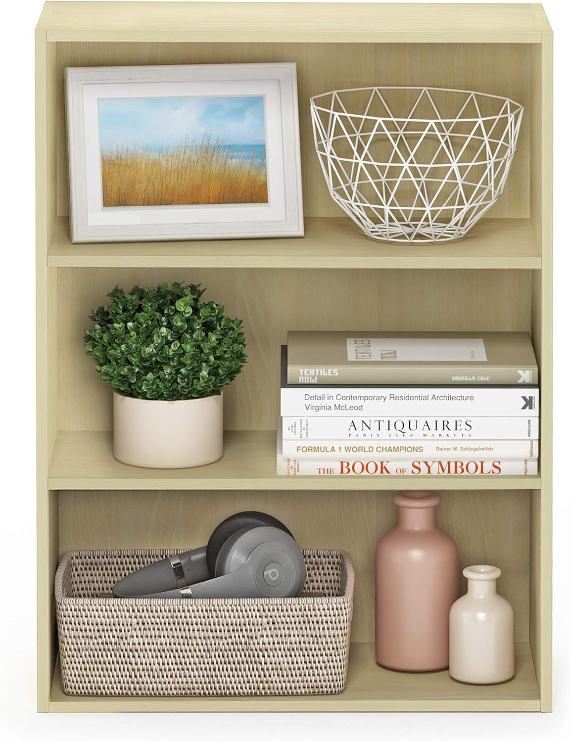 3-Tier Open Bookshelf for Living Room & Bedroom