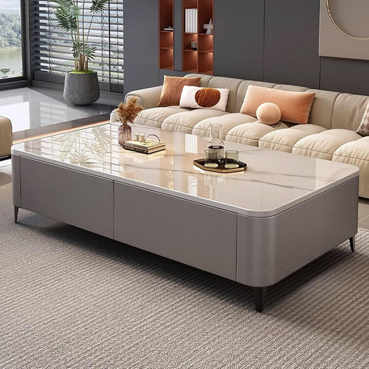 Modern Square Nightstand with Storage Drawers