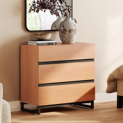 Modern Wooden Nightstand with Drawers for Bedroom
