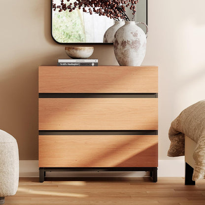 Modern Wooden Nightstand with Drawers for Bedroom